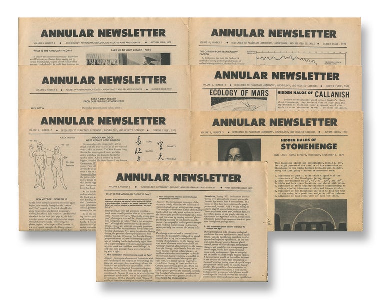 Item #02615 Annular Newsletter, Vol. 5, Nos. 3-4; Vol. 6, Nos. 1-5 , 1970-73 [seven issues]. Donald L. CYR.