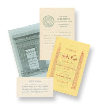 Item #02678 A few items related to the Philadelphia branch of the Ancient Arabic Order of the...