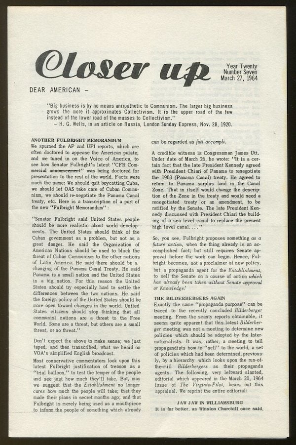 Item #02822 Closer Up, Year Twenty, Number Seven, March 27, 1964. Don BELL, publisher, Upton CLOSE.