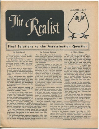 Item #02957 The Realist, No. 78, April, 1968. Paul KRASSNER