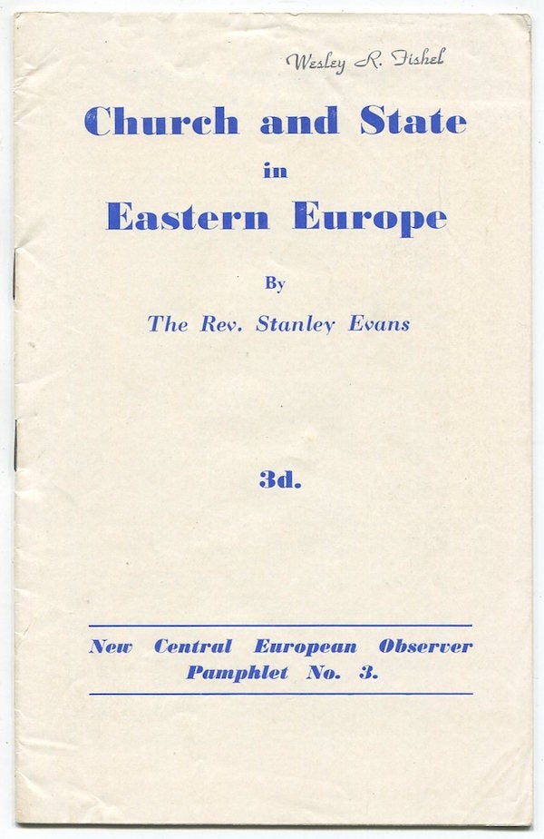 Item #03318 Church and State in Eastern Europe [New Central European Observer Pamphlet No. 3]. The Rev. Stanley EVANS.