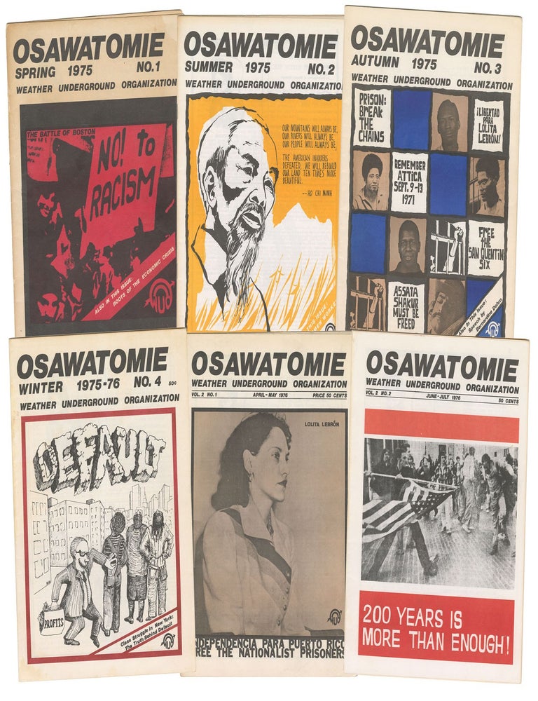 Item #03719 Osawatomie (a complete run in six issues - all underground printings). Central Committee of the Weather Underground Organization.