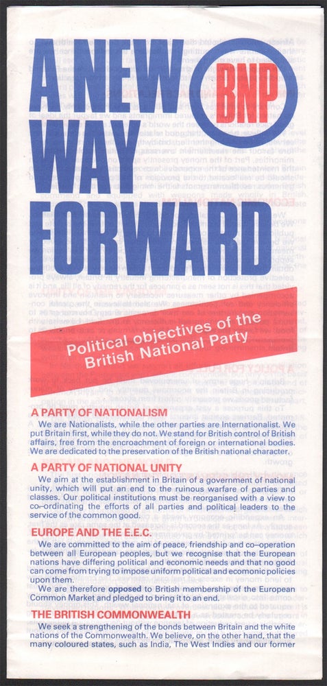 Item #03852 A New Way Forward. British National Party.