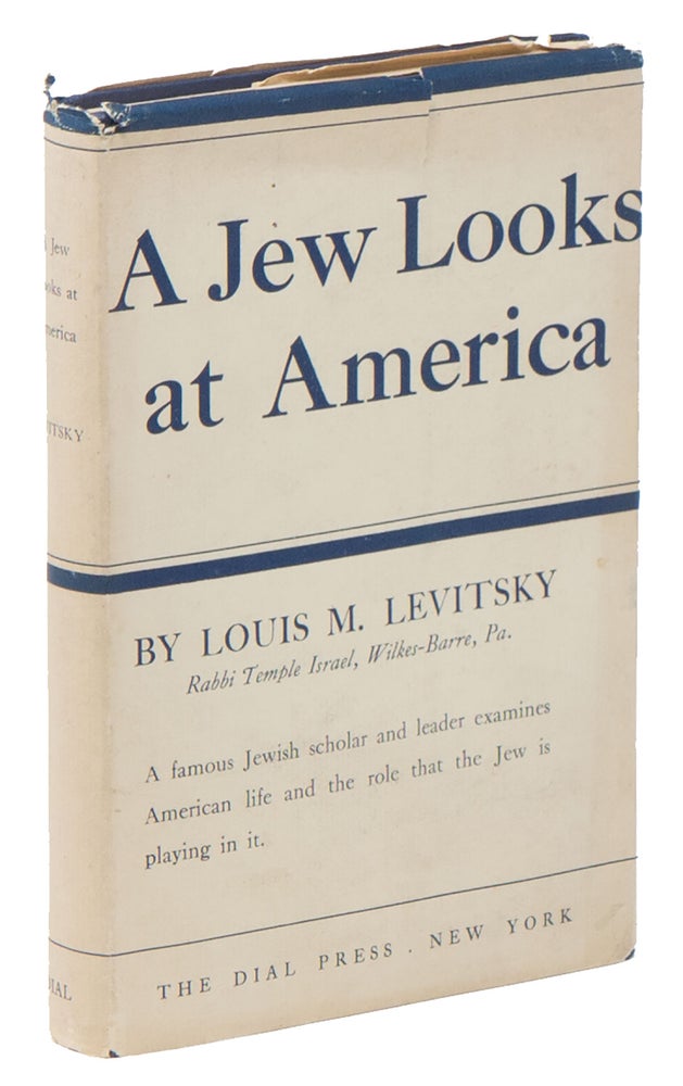 Item #05214 A Jew Looks at America. Louis M. LEVITSKY.