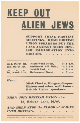 Item #05308 Keep Out Alien Jews