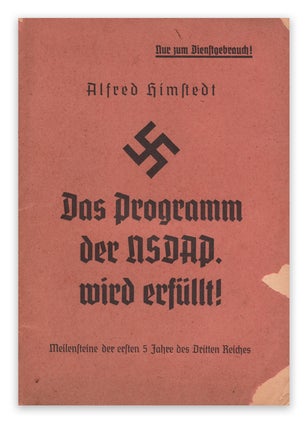 Item #05451 Das Programm der NSDAP. Wird Erfüllt!: Meilensteine der ersten 5 Jahre des Dritten...