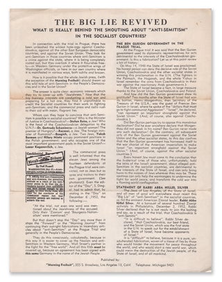 Item #06294 The Big Lie Revived: What Is Really Behind the Shouting About “Anti-Semitism” in...