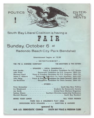 Item #06368 South Bay Liberal Coalition is having a FAIR, Sunday, October 6 at Redondo Beach City...