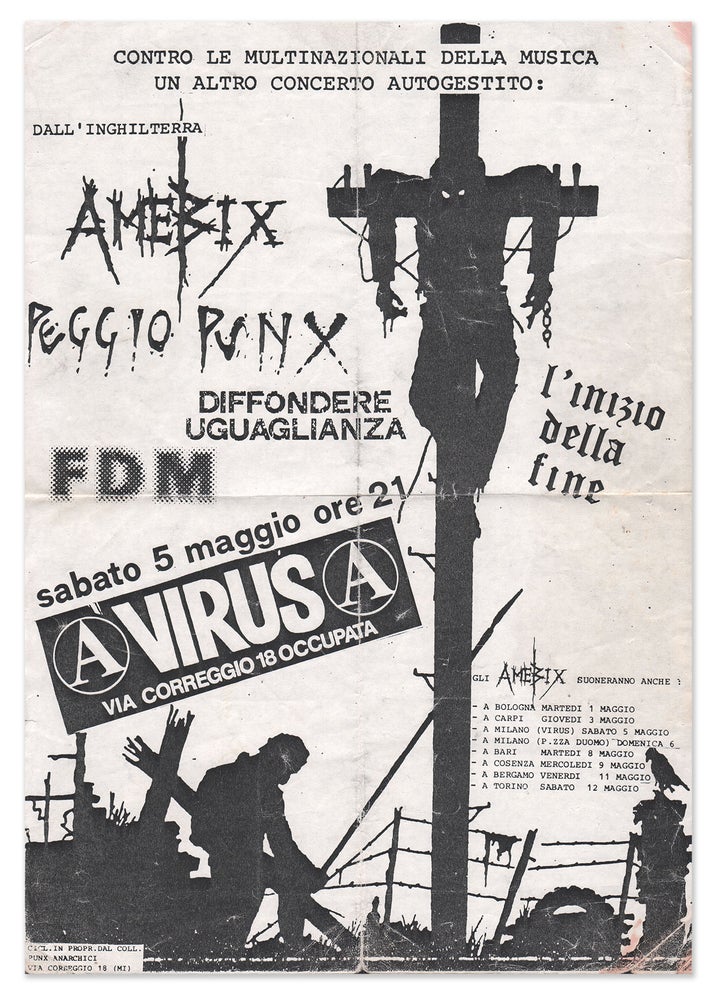 Item #06988 A Poster for a 1984 Amebix Show in Milan, Italy