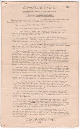 Item #08094 CONFIDENTIAL - Communist Infiltration of the Armed Forces