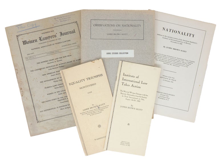 Item #08389 Five publications by James Brown Scott on nationalism and equal rights. James Brown SCOTT.