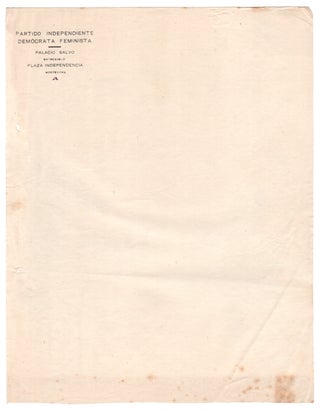 Item #08392 Letterhead from the Partido Independiente Democrata Feminista