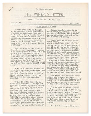 Item #10015 The Winrod Letter, Issue no. 88, April, 1969. Gordon Winrod