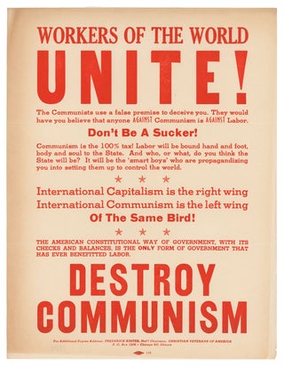 Item #10032 Workers of the World Unite! | Destroy Communism