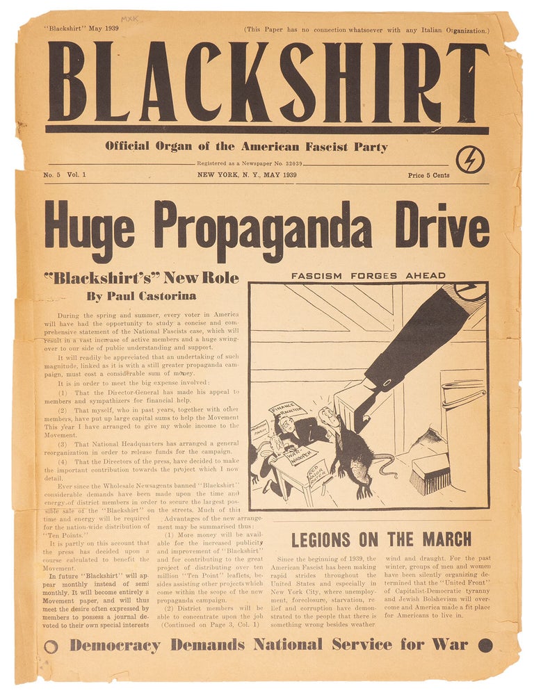 Item #10070 Blackshirt, Vol. 1, No. 5. Paul Castorina.
