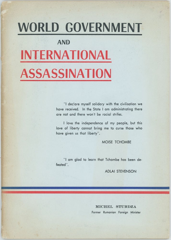 Item #10408 World Government and International Assassination. Michel Sturdza.