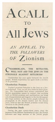 Item #10425 A Call to All Jews: An Appeal to the Followers of Zionism