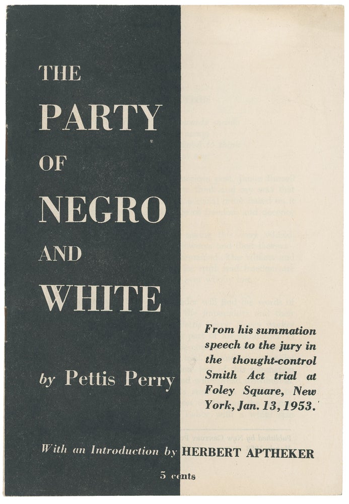 Item #10539 The Party of Negro and White. Pettis Perry.