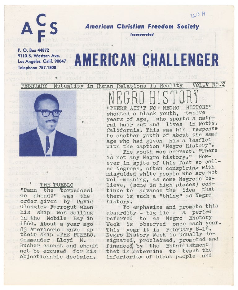 Item #10697 American Challenger, Vol. V, No. 2, February 1969