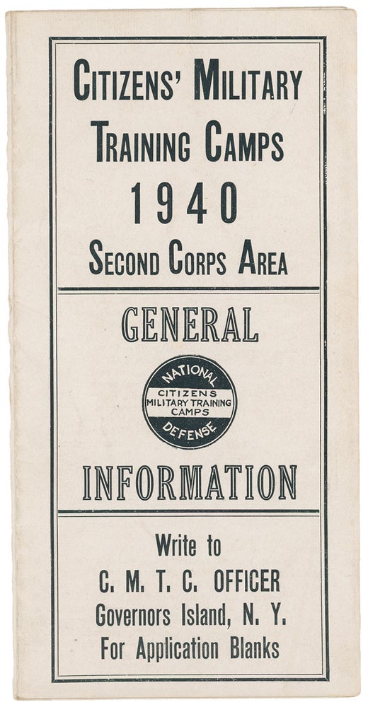 Item #10703 Citizens' Military Training Camps 1940 Second Corps Area | General Information