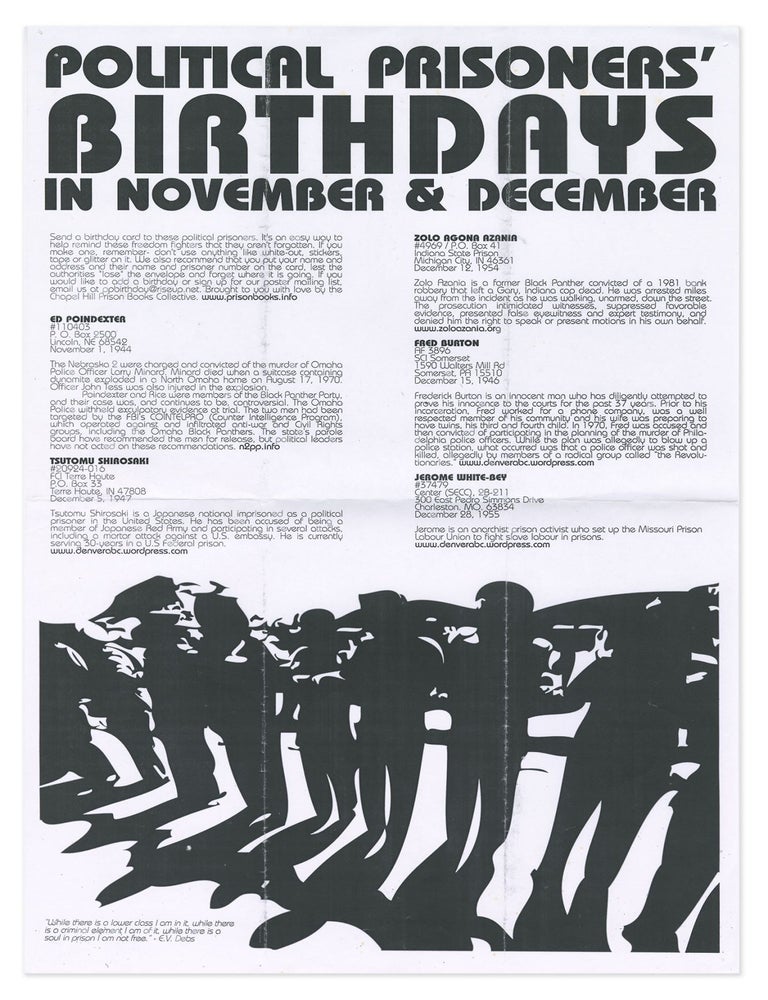 Item #11225 Political Prisoners' Birthdays in November & December