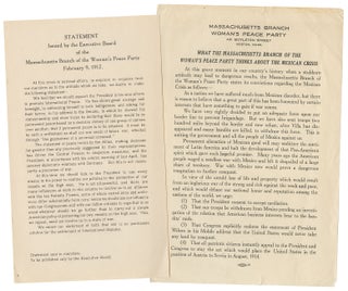 Item #11514 Two handbills issued by the Massachusetts Branch of the Woman's Peace Party