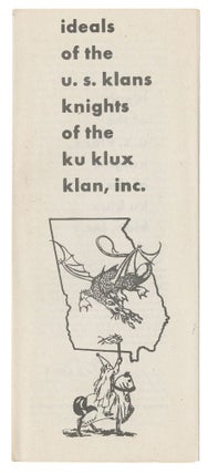 Item #11539 Ideals of the U.S. Klans Knights of the Ku Klux Klan, Inc. Craig, alvin, red