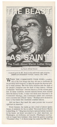 Item #11582 The Beast as Saint: The Truth About Martin Luther King. Kevin Alfred Strom