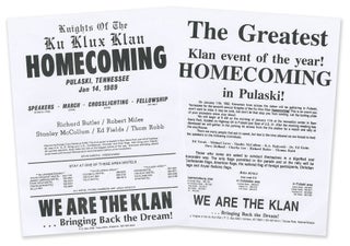 Item #11595 Two flyers for the Klan's annual homecoming event in Pulaski, Tennessee