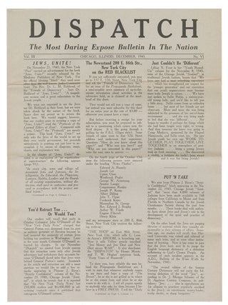 Item #11680 Dispatch: The Most Daring Expose Bulletin in the Nation, Vol. III, No. VI. Homer H....