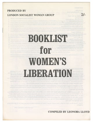 Item #11813 Booklist for Women's Liberation. Leonora Lloyd
