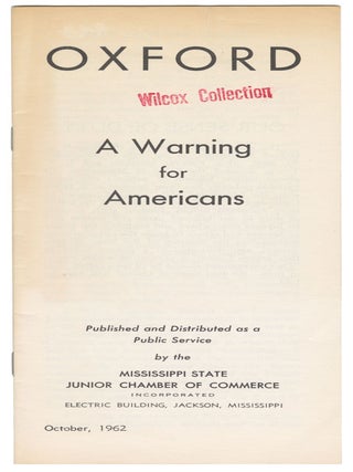 Item #12041 Oxford: A Warning for Americans