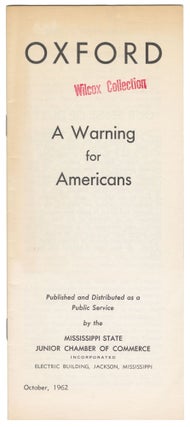 Item #12041 Oxford: A Warning for Americans