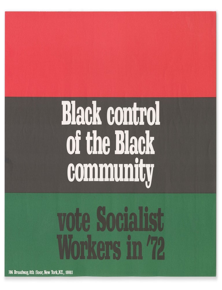 Item #12126 Black control of the Black community - vote Socialist Workers in '72