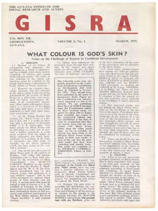 "What Colour Is God's Skin: Notes on the Challenge of Racism in Carribean. Michael Campbell-Johnston.