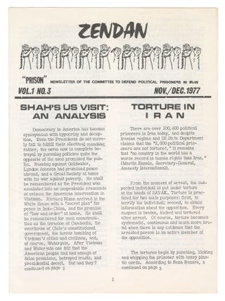 Item #12336 Zendan: "Prison" Newsletter of the Committee to Defend Political Prisoners...