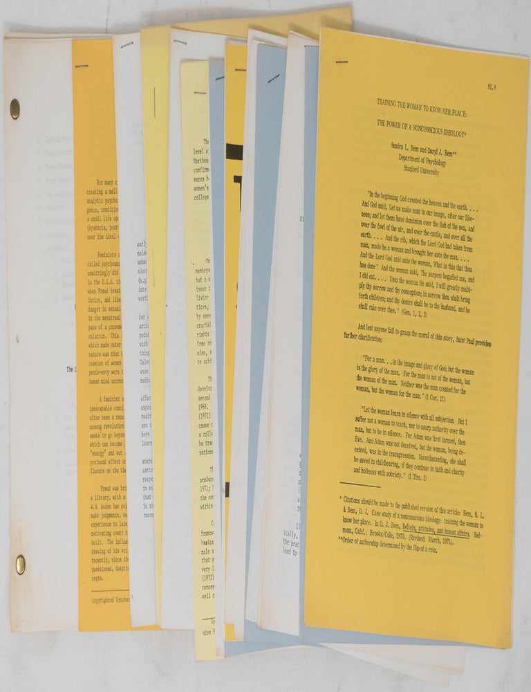 Item #12431 A collection of 16 documents and publications from the feminist publisher/distributor, KNOW, Inc. authors.