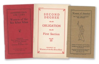 Item #12848 Three items from the Women of the Ku Klux Klan