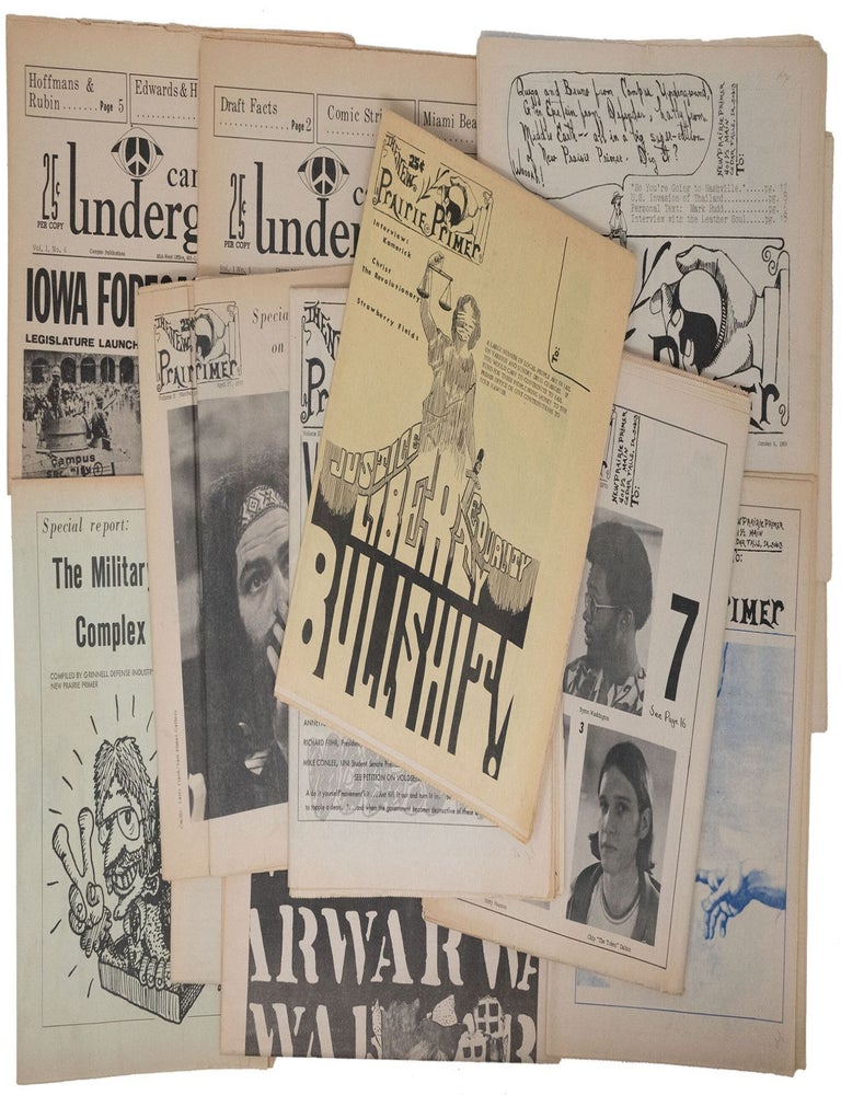 Item #12997 Campus Underground [with] The New Prairie Primer (12 issues) [with] Special Report: The Military-Industrial Complex in Iowa. Bruce "Bruno" Niceswanger.