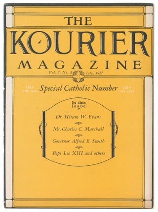 Item #13089 The Kourier Magazine, Vol. 3, No. 8, July, 1927 (Special Catholic Number). Knights of...