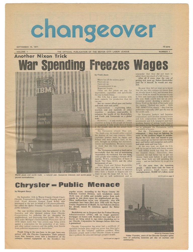 Item #13137 The Changeover, Vol. 1, No. 1