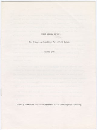Item #13140 First Annual Report - The Organizing Committee for a Fifth Estate, January 1974