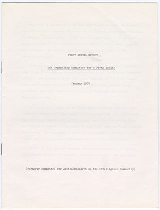 Item #13140 First Annual Report - The Organizing Committee for a Fifth Estate, January 1974