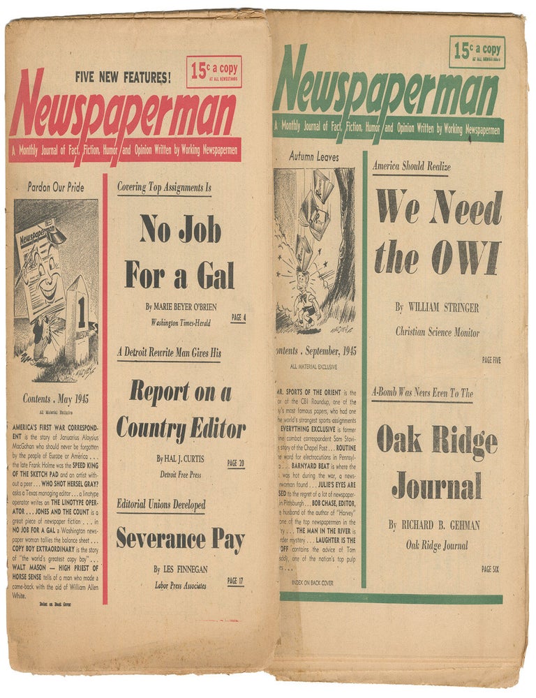 Item #13145 Newspaperman: A Monthly Journal of Fact, Fiction, Humor and Opinion Written By Working Newspapermen (2 issues). Herbert A. Kenny.