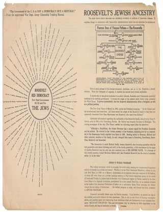 Item #13379 Roosevelt's Jewish Ancestry. Robert Edward Edmondson