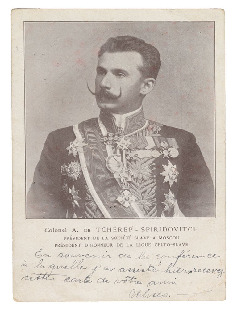 Item #13400 A French photo postcard of White Russian and anti-Semite Arthur Cherep-Spiridovich