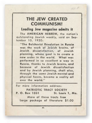 The Jew Created Communism. Don Lohbek.