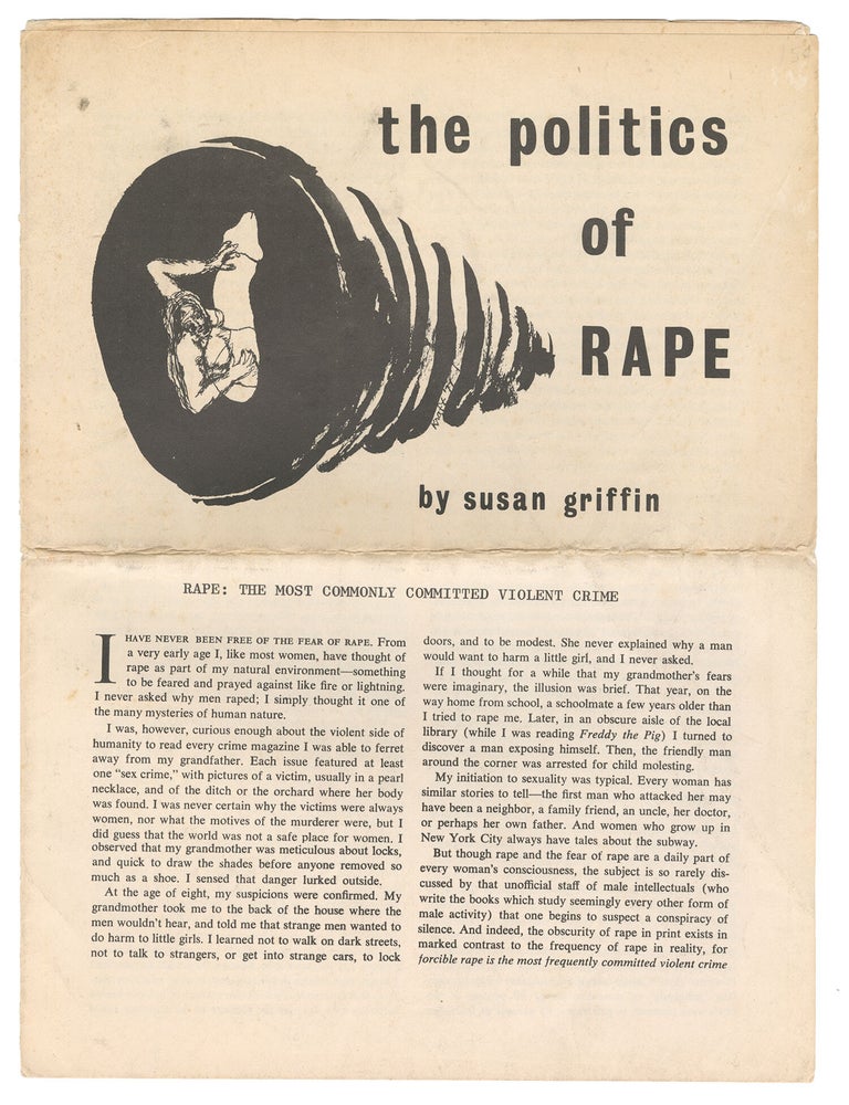 Item #13460 The Politics of Rape. Susan Griffin.