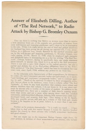 Item #13468 Answer of Elizabeth Dilling, Author of "The Red Network," to Radio Attack...