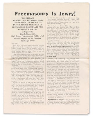 Item #13479 Freemasonry is Jewry! Lyrl Clark Van Hyning